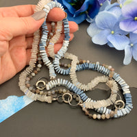 Radiant Necklace - Owyhee Blue Opal Square Heishi Gemstone Candy Necklace