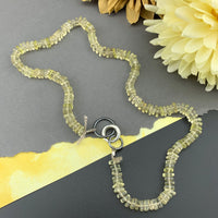 Radiant Necklace - Lemon Quartz Square Heishi Gemstone Candy Necklace