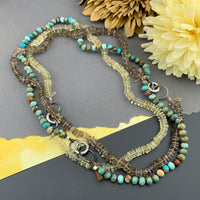 Radiant Necklace - Lemon Quartz Square Heishi Gemstone Candy Necklace