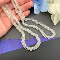 Radiant Necklace - Rainbow Moonstone Square Heishi Gemstone Candy Necklace