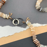 Radiant Necklace - Multi Moonstone Square Heishi Gemstone Candy Necklace