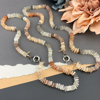 Radiant Necklace - Multi Moonstone Square Heishi Gemstone Candy Necklace