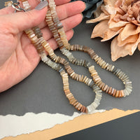 Radiant Necklace - Multi Moonstone Square Heishi Gemstone Candy Necklace