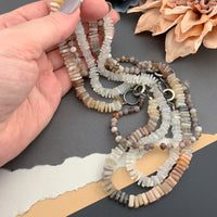 Radiant Necklace - Multi Moonstone Square Heishi Gemstone Candy Necklace