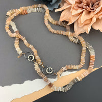 Radiant Necklace - Multi Moonstone Square Heishi Gemstone Candy Necklace