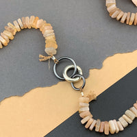 Radiant Necklace - Peach Moonstone Square Heishi Gemstone Candy Necklace