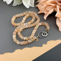 Radiant Necklace - Peach Moonstone Square Heishi Gemstone Candy Necklace