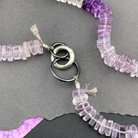 Radiant Necklace - Pink Amethyst Square Heishi Gemstone Candy Necklace