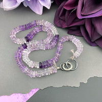 Radiant Necklace - Pink Amethyst Square Heishi Gemstone Candy Necklace