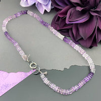 Radiant Necklace - Pink Amethyst Square Heishi Gemstone Candy Necklace