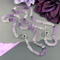 Radiant Necklace - Pink Amethyst Square Heishi Gemstone Candy Necklace