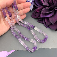 Radiant Necklace - Pink Amethyst Square Heishi Gemstone Candy Necklace