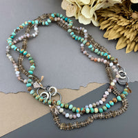 Radiant Necklace - Smokey Quartz Square Heishi Gemstone Candy Necklace