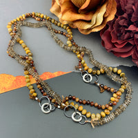 Radiant Necklace - Smokey Quartz Square Heishi Gemstone Candy Necklace