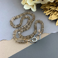 Radiant Necklace - Smokey Quartz Square Heishi Gemstone Candy Necklace