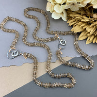 Radiant Necklace - Smokey Quartz Square Heishi Gemstone Candy Necklace