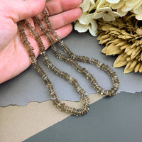 Radiant Necklace - Smokey Quartz Square Heishi Gemstone Candy Necklace