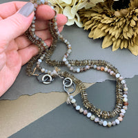 Radiant Necklace - Smokey Quartz Square Heishi Gemstone Candy Necklace