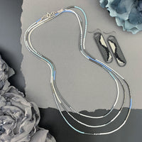 Set: Oval Earrings & Single Strand Beaded Necklace