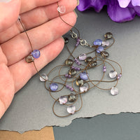 Radiant Layering Necklace - Tanzanite, Smokey Quartz, Amethyst