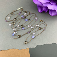Radiant Layering Necklace - Tanzanite, Smokey Quartz, Amethyst