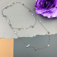Radiant Layering Necklace - Tanzanite, Smokey Quartz, Amethyst