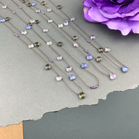 Radiant Layering Necklace - Tanzanite, Smokey Quartz, Amethyst