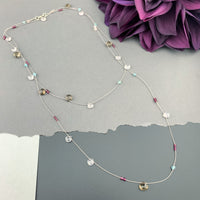 Radiant Layering Necklace - Smokey Quartz, Rose Quartz, Garnet, Apatite