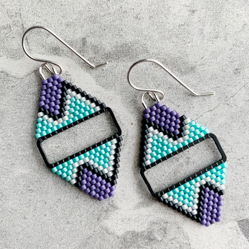 Brick Stitch Mini Diamond Earrings