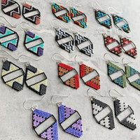 Brick Stitch Mini Diamond Earrings