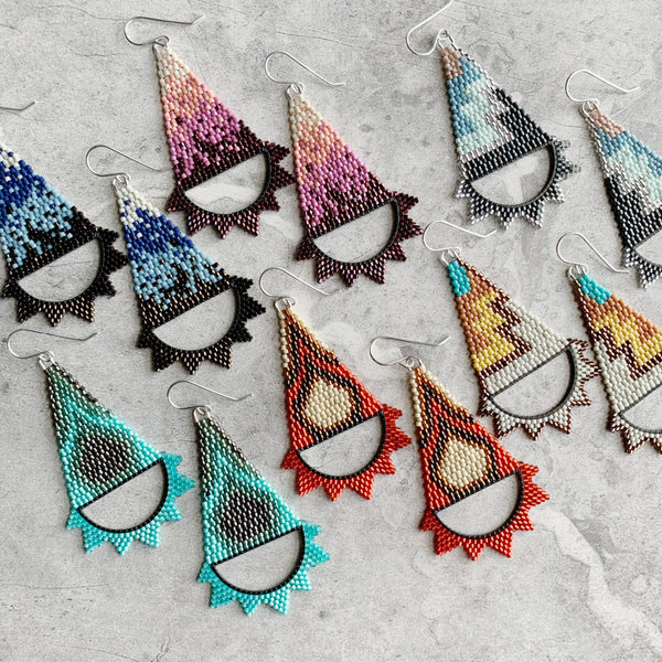 Brick Stitch Triangle Earrings