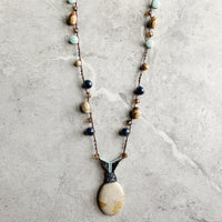 Jasper/ Dumortierite/ Amazonite Blissful Pendant Necklace
