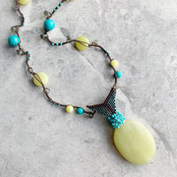 Serpentine/Turquoise Blissful Pendant Necklace
