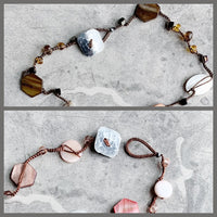 Snow Quartz/Jasper Blissful Pendant Necklace