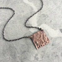 Hand Stamped Copper Square
